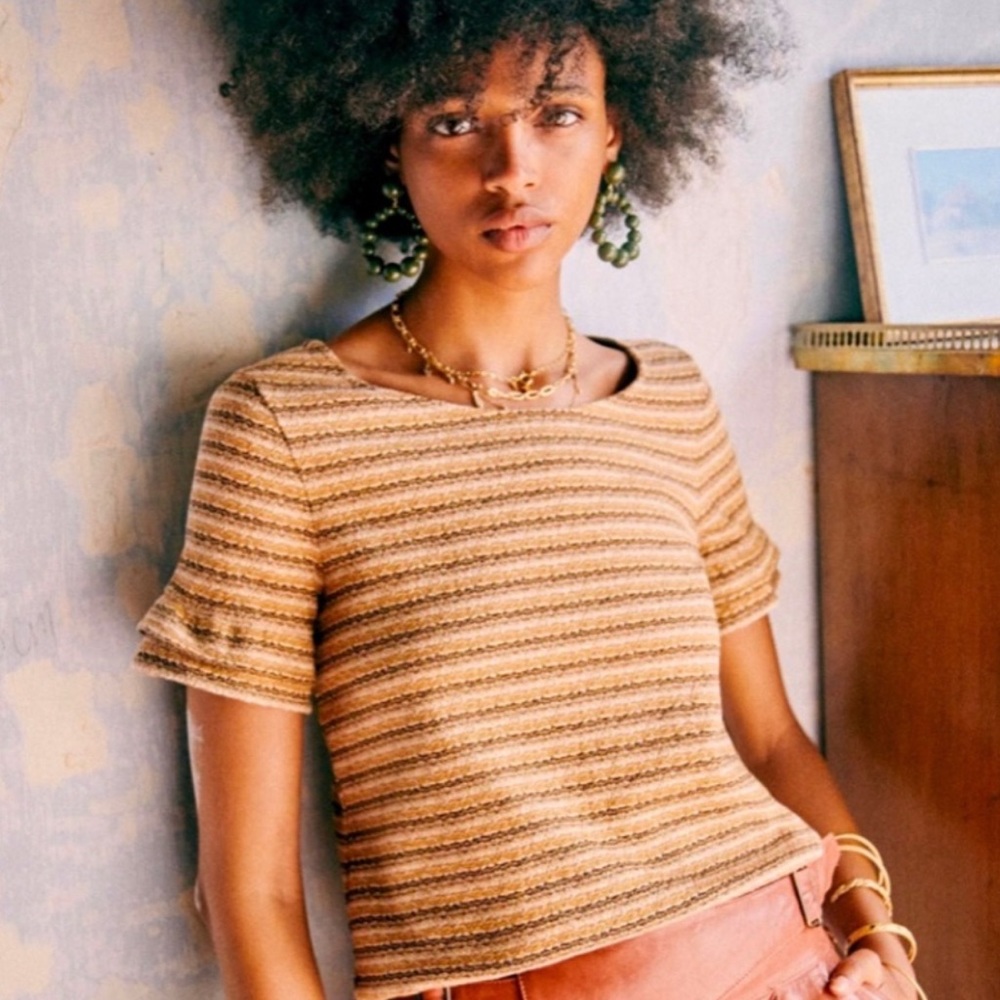 Last day. Sezane flutter sleeve shirt nwt